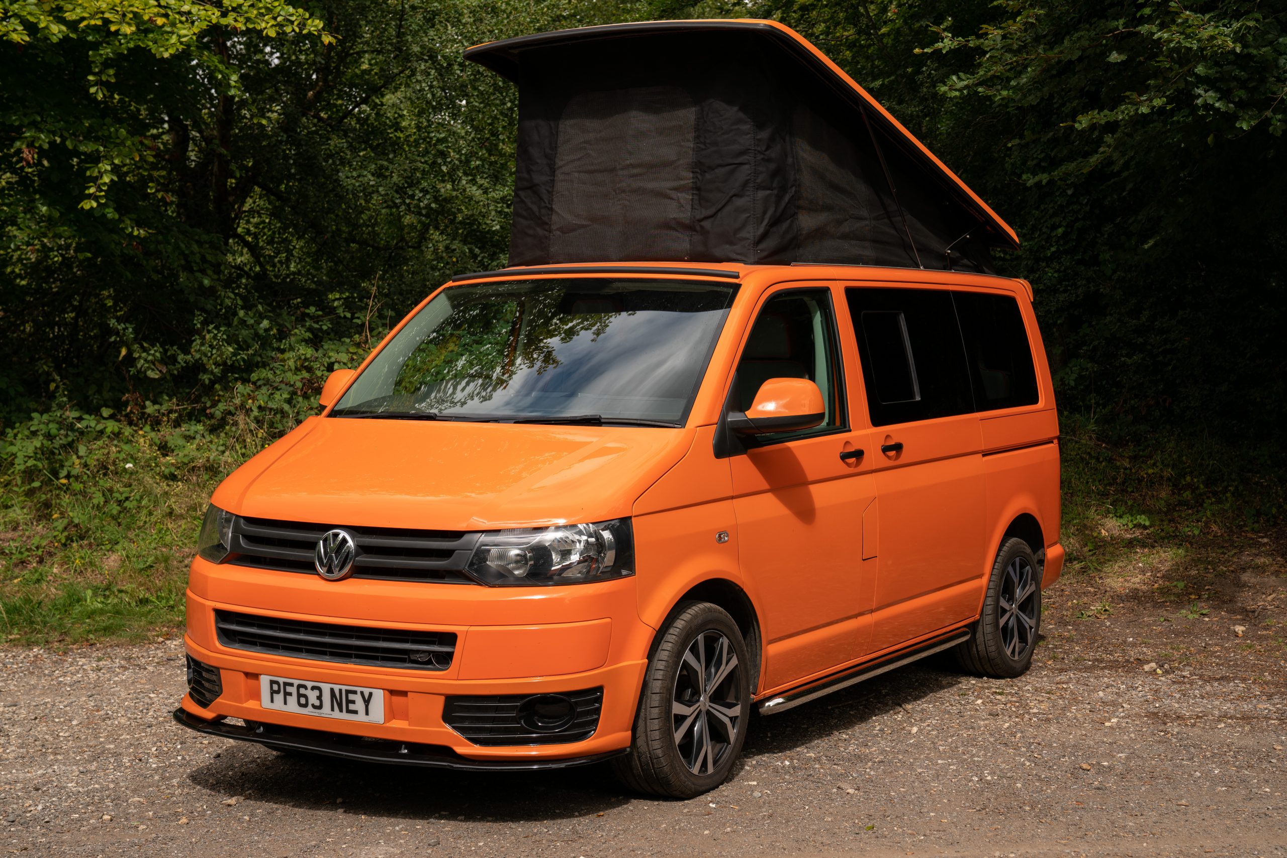 orange vw camper van